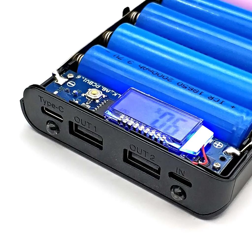 DIY Power Bank 18650 Battery Case Power Bank Battery Storage Box Powerbank Box Charger Shell Case 8*18650 Micro Type-c Interface