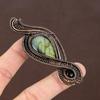 Natural Labradorite, Black Onyx Handmade Copper Wire Wrap Pendant 3.54" N8k58