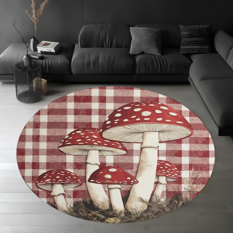 Эпический Фэнтези Ковер Дракон Пурпурный Змей Свернувшийся Кольцом на Спиральной Лестнице Круглый Ковер Вход в Другой Мир Декор Осенние Листья