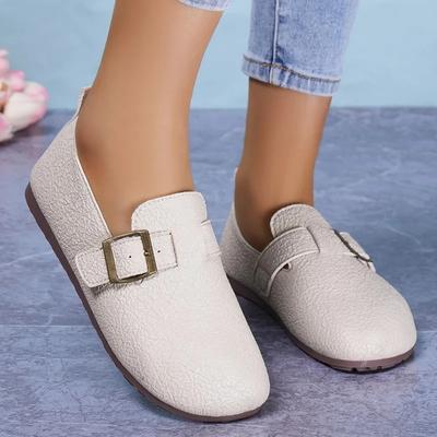 Мода Высококачественная обувь Женские мокасины Женские туфли на плоской подошве Повседневные туфли на плоской подошве Женские туфли с пряжкой и круглым носком с мягкой подошвой Женские