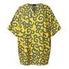 Women Large Size Round Neck Short Sleeve Printed Loose Blouse