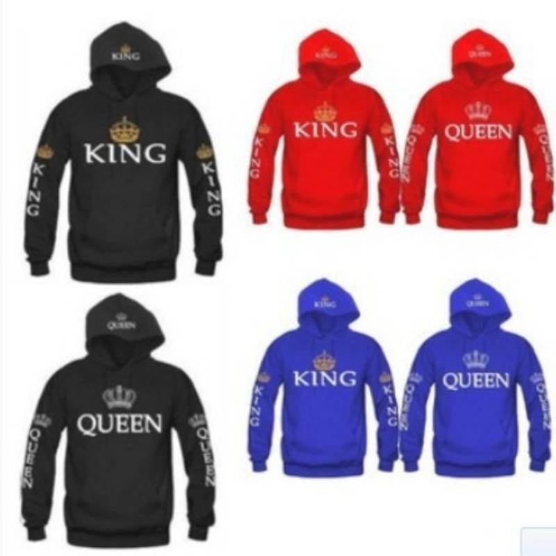 Stylish Cotton Hooded Sweatshirt For Couples Printed Long Sleeve Pullover For Fall