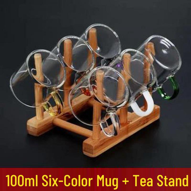 Термостойкая стеклянная чайная чашка с ручкой - Бытовой стиль Гунфу, Прозрачная и утолщенная для индивидуального использования