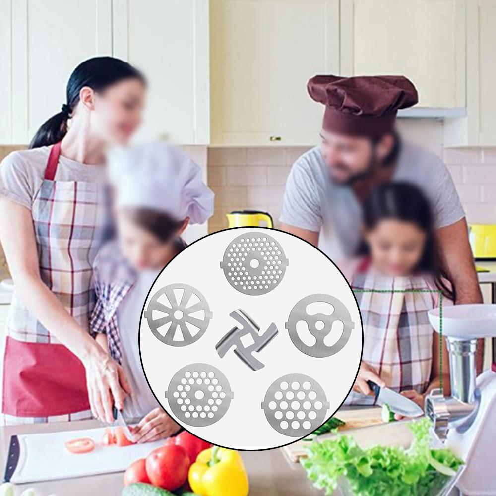 Кухонная мясорубка Инструмент Главная 6 шт Миксер Пластины Диски Комплект Нержавеющая сталь