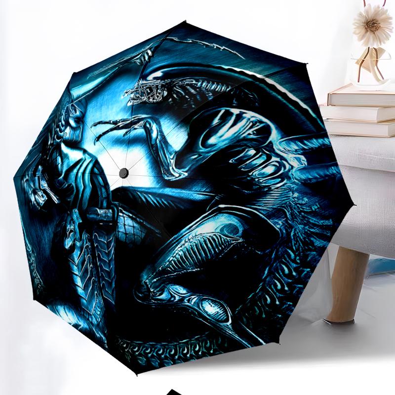 Alien Fashionable Automatic Opening/Closing Folding Umbrella. Portable and Foldable, Ideal for Gift, Travel, and Daily Use.