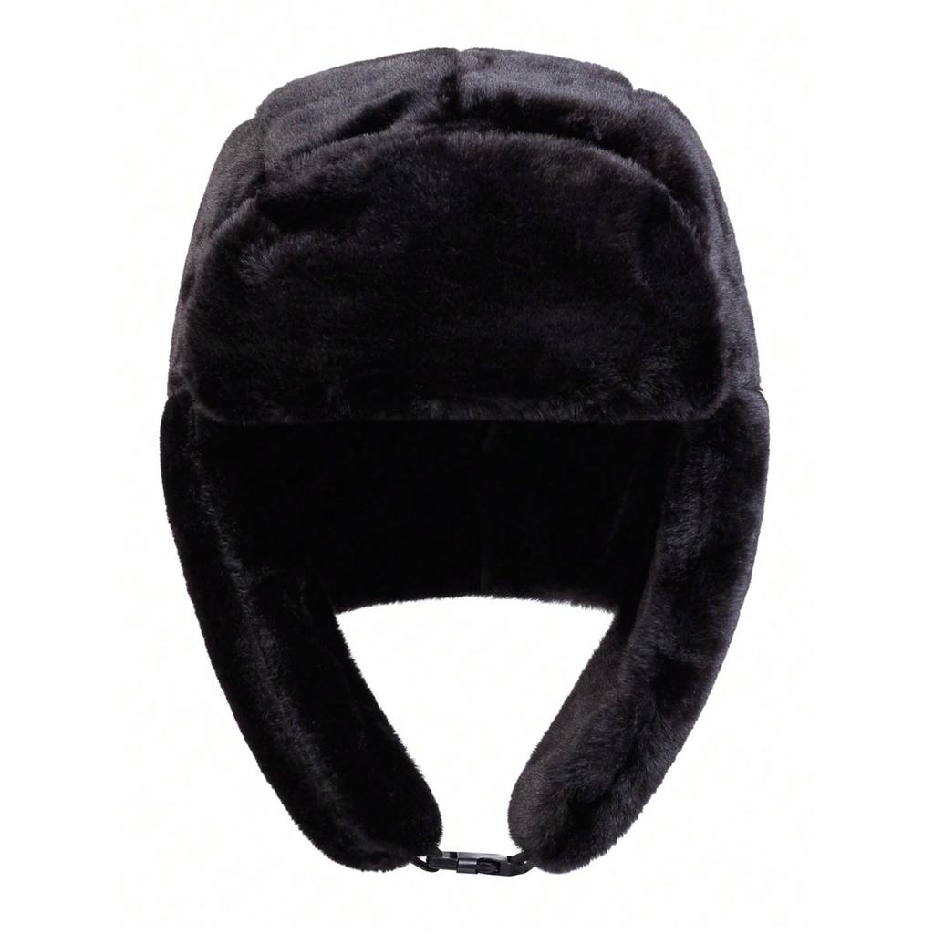 Winter Warm Fluffy Lei Feng Hat Unisex Outdoor Sports Ski Caps Leisure Thickened Windproof Cold Hats Men Bomber Cap