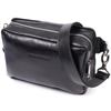 Rectangular Banana Bag Made of High Quality Genuine Leather GRANDE PELLE Bag 22576 Black