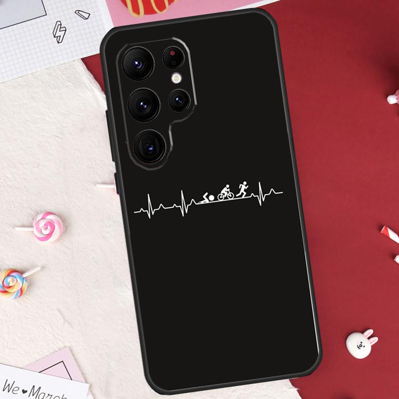 Чехол Tri Life для Samsung Galaxy S21 S22 S23 S24 S25 S26 Ultra S10 S25 Plus S25 FE S20 FE с дизайном Триатлон Три Жизнь Плавание Велосипед Бег