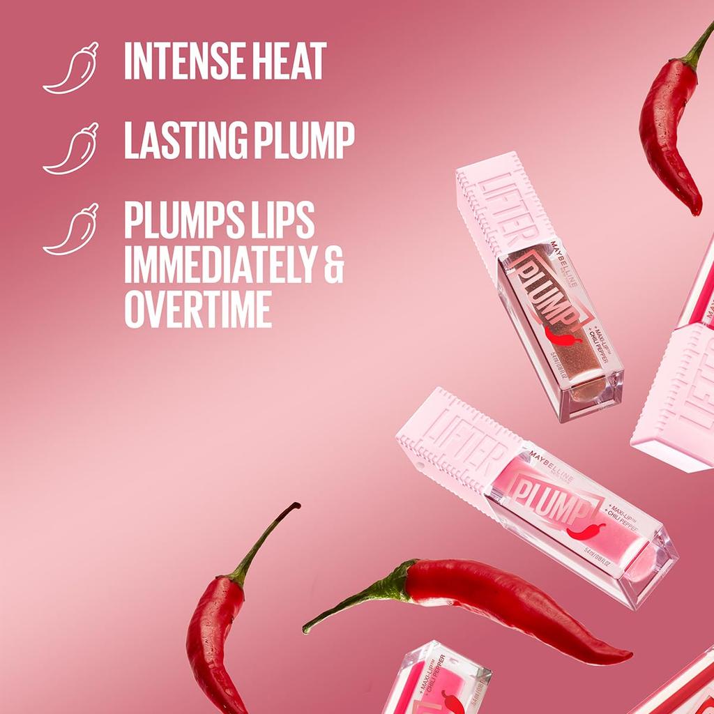 Maybelline Нью-Йорк Лифтер Пухлые Губы Блеск для Губ Персиковая Лихорадка 5 мл Стойкий Высокий Блеск Увеличивающий Объем Глянцевый Финиш С Аппликатором XL