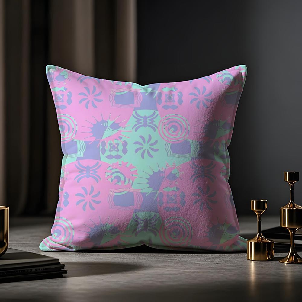Morandi Geometric Abstraction Pillow Case Antidustmite Pillowcase Invisible Zipper Silky Short Plush Sofa Cushion Cover