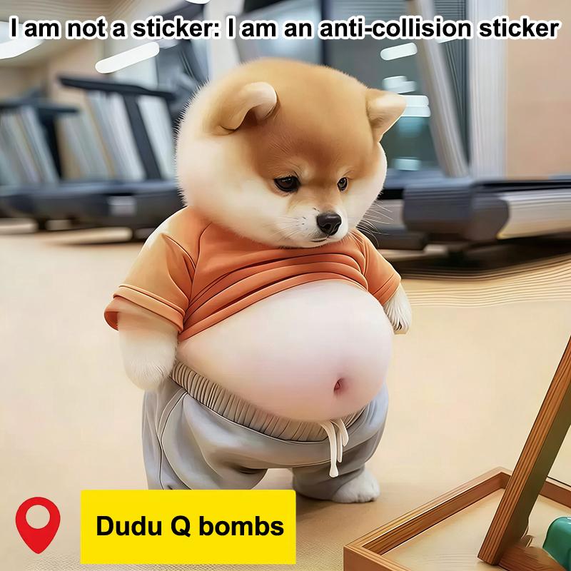 NEW 1/5Pcs 3D Cute Puppy Sticker Squeezeable Shiba Inu Sticker Refrigerator Wall Decoration Silicone Self-adhesive Sticker
