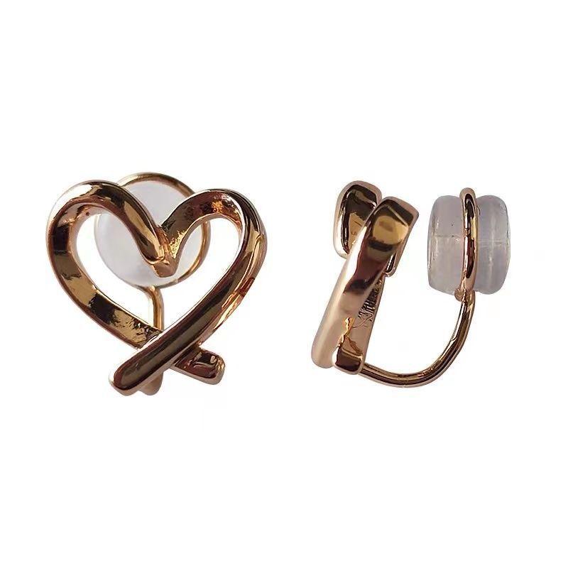 Силиконовые зажимы для ушей без проколов, простые высококачественные маленькие милые серьги с любовным темпераментом
