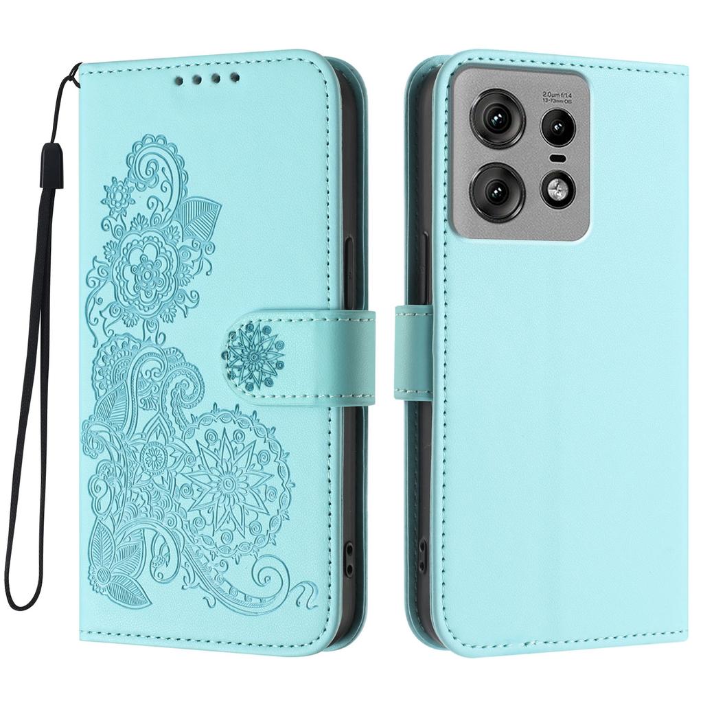 For Motorola Edge 50 Pro 5G Phone Cases Mandala Flower Leather Wallet Mobile Cover with Strap