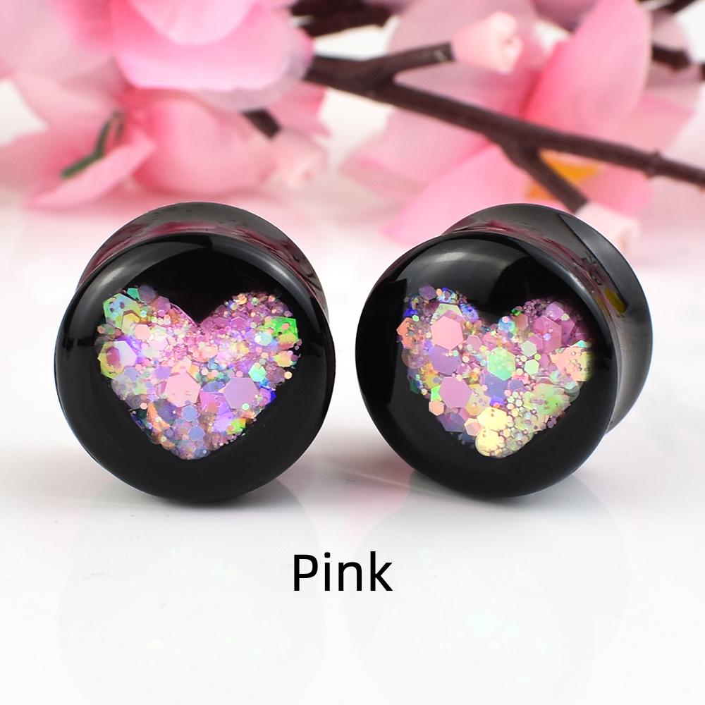6-50 мм милые ушные манометры в форме сердца, туннельные заглушки, расширитель для ушей, растягивающиеся двойные расклешенные пробки, украшения для тела