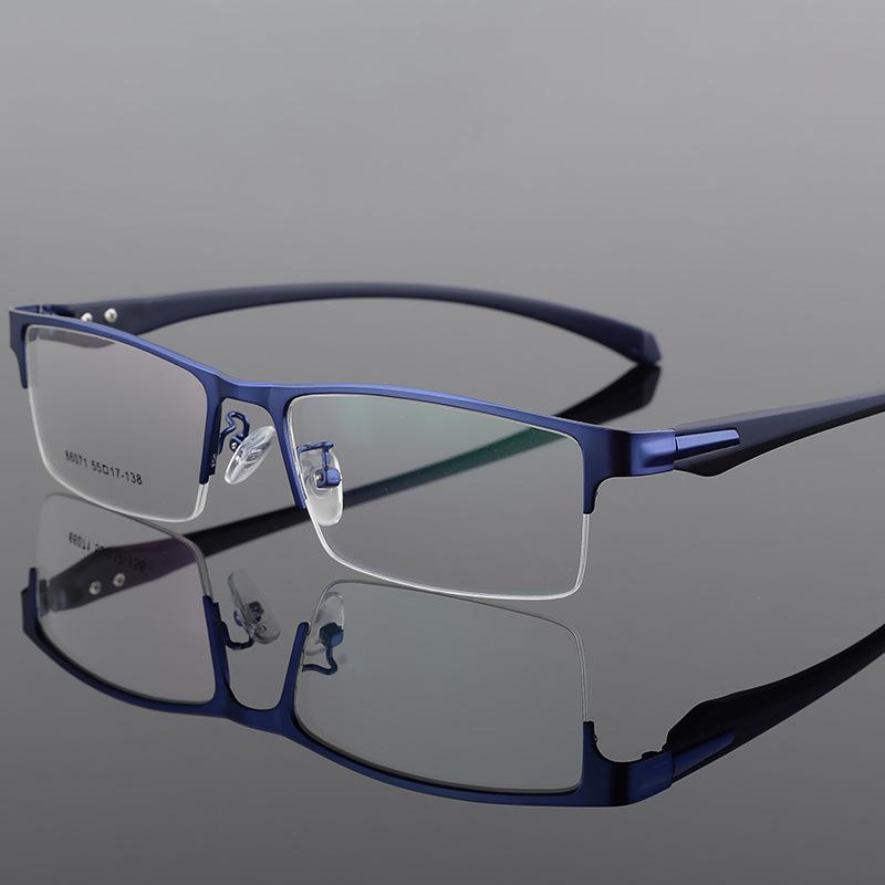 Fashion TR90 Myopia Eyeglasses Vintage Men Business Half Frame Near&Far Sight Comfortable Eyewear Diopter 0 To +4.0
