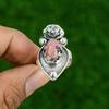 Gift For Her 925 Silver Natural Rhodonite Statement Flower Adjustable Ring