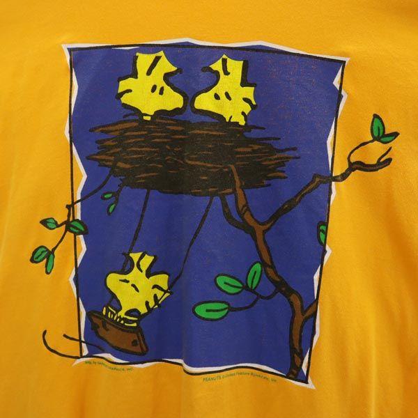 Summit 90-е Сделано в США Старая футболка с принтом Снупи и Вудстока с коротким рукавом Мужская Б/У