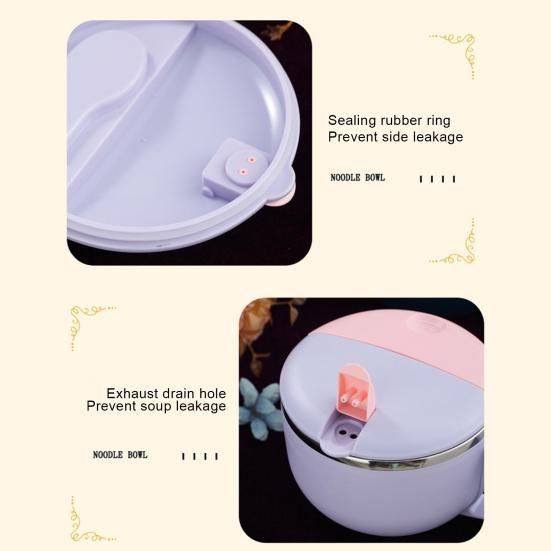 Чаша для лапши 900 мл/1200 мл с крышкой, противоожоговая ручка, сливное отверстие, японский стиль, миска для рамэна с двойными стенками, кухня