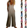 Повседневный свободный комбинезон без рукавов с карманами и регулируемыми бретелями для женщин (Большая длина).
