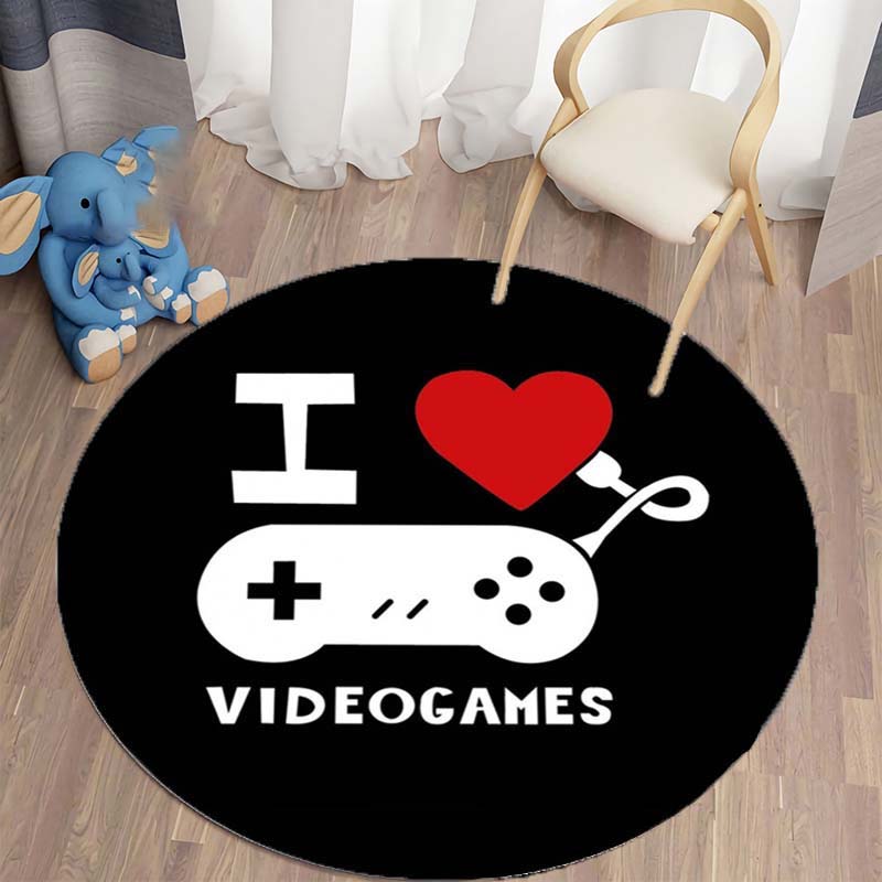 Аниме-геймерский контроллер, детский игровой круглый ковер, противоскользящий ковер для спальни, коврики для гостиной, украшения дома, напольные коврики