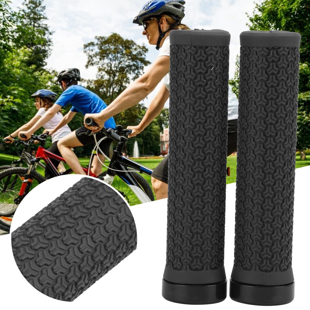 Mountain Bike Handlebar Single Locking Grips Shock Absorbing Rubber Grips