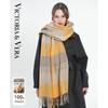 VICTORIA&VERA Maillard Style Plaid Tassel Scarf