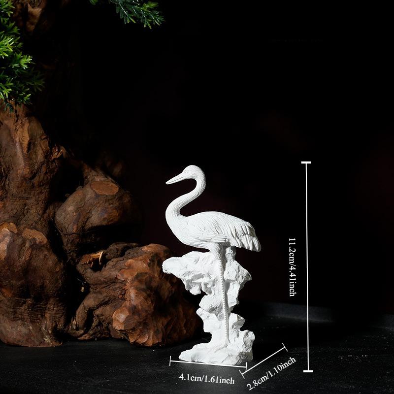 Миниатюрный венценосный журавль, статуэтка журавля, китайская статуэтка птицы из смолы для сада фей, украшение для аквариума, бонсай, ландшафтный декор для дома