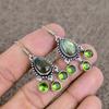 Labradorite, Peridot Gemstone 925Sterling Silver Jewelry Earring 1.77" KKG-125