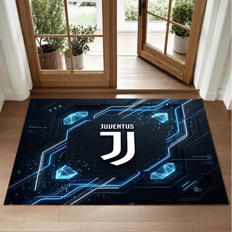 Juventus FC Design Crystal Velvet Rug Soft Decorative Mat for Bedroom Entrance