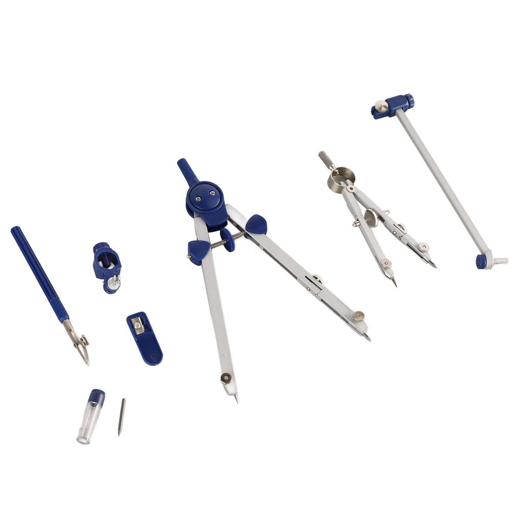 Compass Geometry Set Extensible Zinc Alloy Shatterproof Box Packed Math Compass Set for Offi