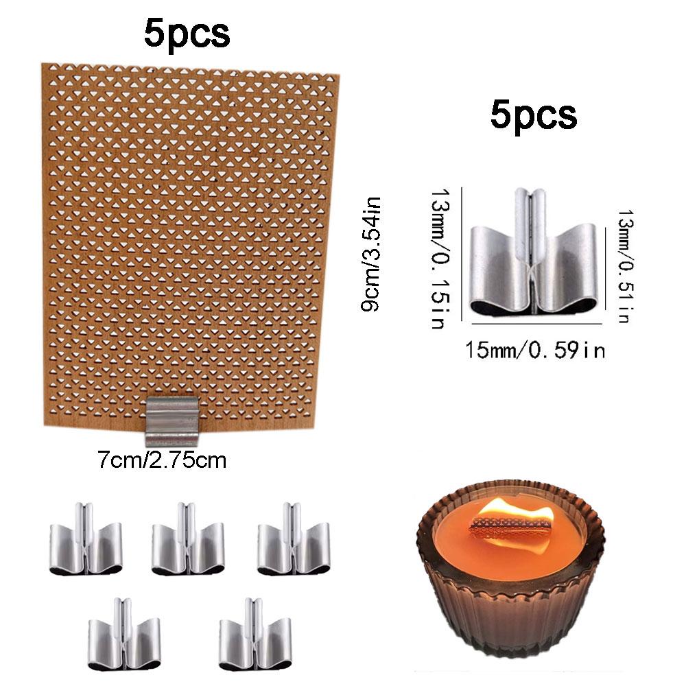 10 шт. Деревянный фитиль для свечей, металлические зажимы для основания, полые треугольные свечи, набор для самостоятельного изготовления ароматических свечей, подарки ручной работы, домашний декор