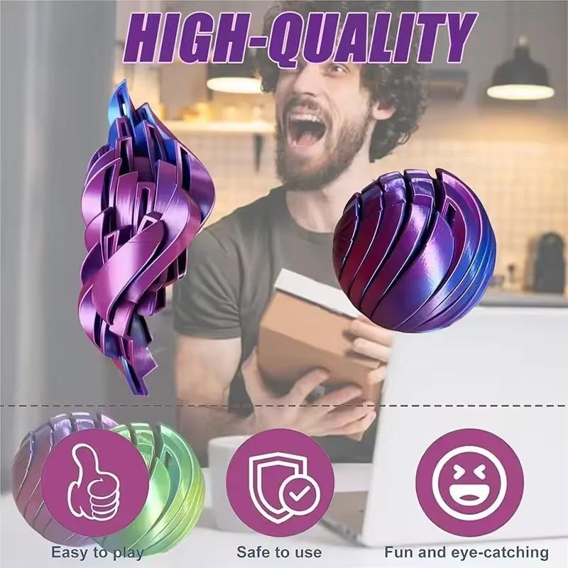 3D-печатная сквиш-шарик Игрушка-антистресс Twistsphere Игрушка-антистресс Шестерня Жидкий Поток Шарик С Вращающимся Дизайном Игрушки для Снятия Тревоги Подарок для Детей