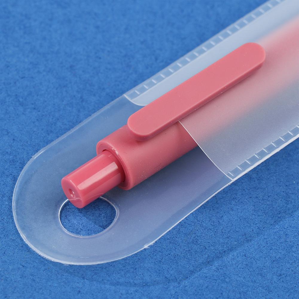 5PCS Translucent Frosted Plastic Pencil Bag Case Universal Round Dust-proof Protective Pen Pouch Can Be Hung Pencil Holder