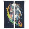 Sporty Astronaut Skateboard Sheer Curtains For Living Room Kitchen Window Curtains Bedroom Tulle Voile Curtains