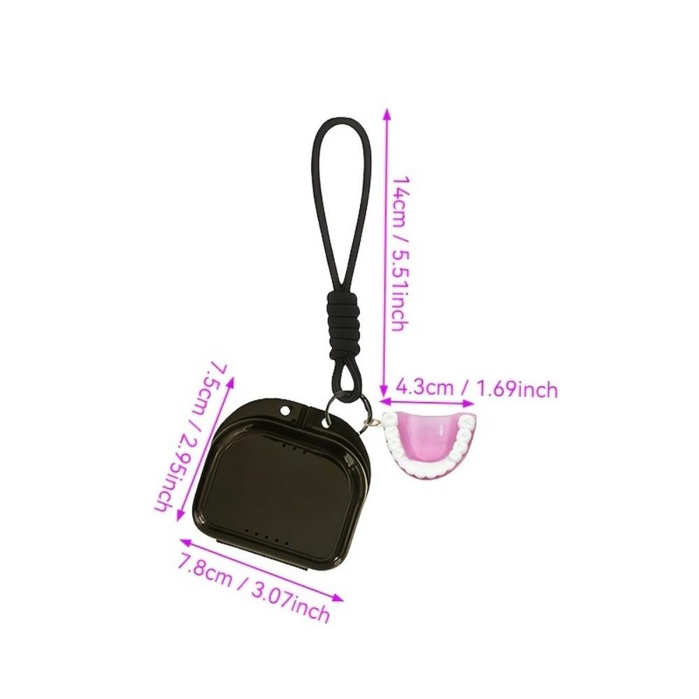 Sealed Tooth-Shaped Pendant Box Ventilated Portable Denture Storage Box for Orthodontic Retainer