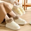 Женские хлопковые тапочки на толстой подошве, новая зимняя водонепроницаемая верхняя одежда, плюшевые теплые домашние нескользящие зимние ботинки на плоской подошве