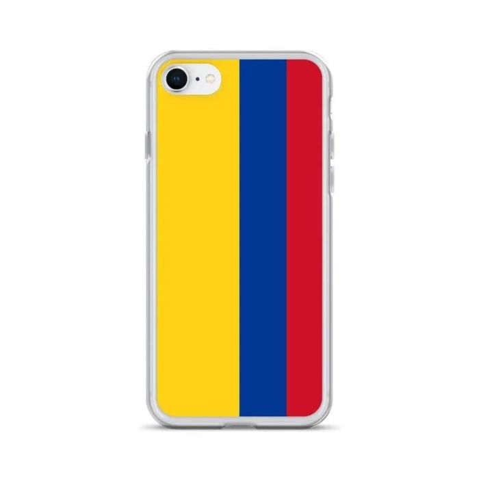 Coque iPhone - iPhone 8 - Drapeau De La Colombie - Silicone Souple - Multicolore - Design Fin