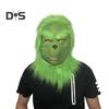 Christmas Face Cushion Realistic Latex Green Head Cover Santa Claus Cosplay Costume Christmas Party Accessories for Adults Teens