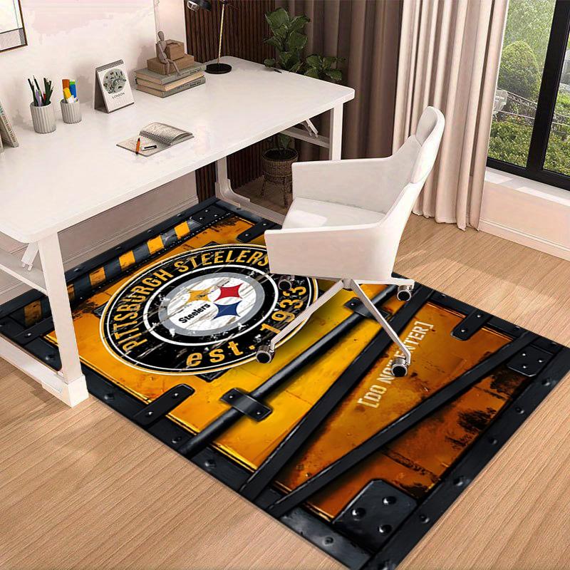 Pittsburgh Steelers Logo Area Rug for Office, Chair Rug, Decorative Carpet Livingroom Mat, Large Size Fan gifts Christmas gifts