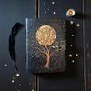 Древо Жизни Книга Теней, Лунное Дерево Кожаный Гримуар, Викканский Языческий Журнал Колдовства, Небесная Книга Заклинаний с Рваной Бумагой