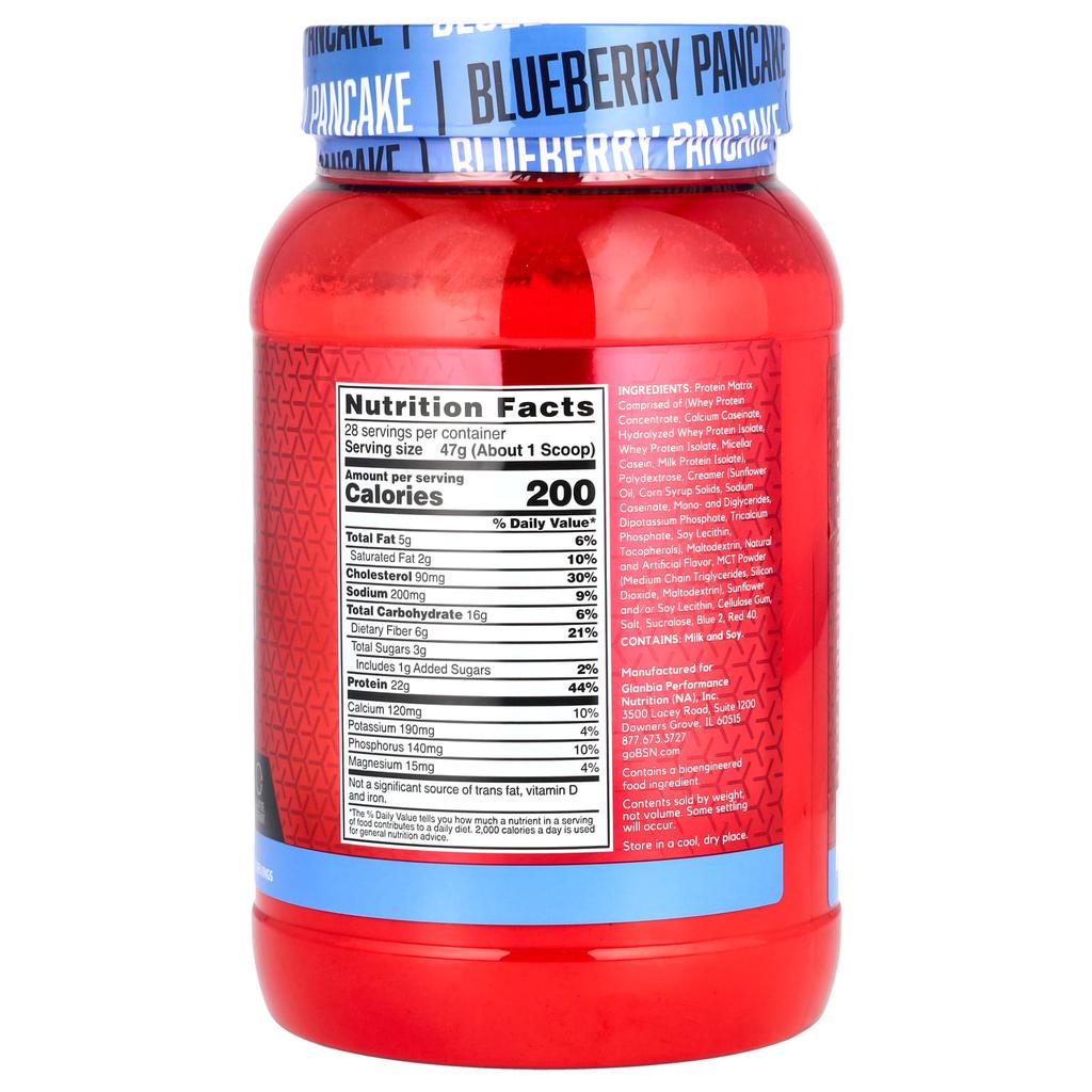BSN Syntha-6, Protein Powder Drink Mix, Blueberry Pancakes, 2.91 Lb (1.32 Kg)