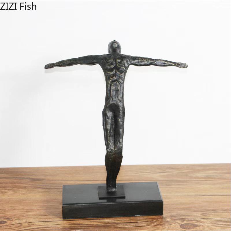 Diving Athletes Abstract Figures Statue Desk Decoration Creative Character Metal Sculpture Ornaments Room Aesthetics Decor