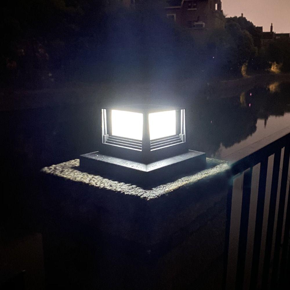 Square Solar Column Light Solar Powered Villa Column Lamp Fence Gate Pillar Lamp  Outdoor