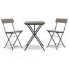 VidaXL Folding Bistro Set 3 Pcs Grey Wicker, Bistro Set, Garden Table and Chairs, Set 319991