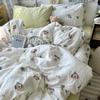 Washed Cotton Four-piece Set, Small Fresh Quilt Cover, Dormitory Bed Sheet Three-piece Set, Bedding