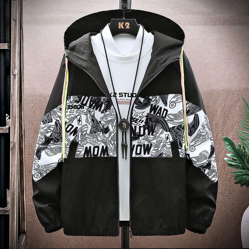 Мужская модная рабочая куртка с капюшоном в корейском стиле для подростков