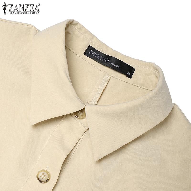 ZANZEA Женские повседневные комбинезоны с отложным воротником на лето с коротким рукавом