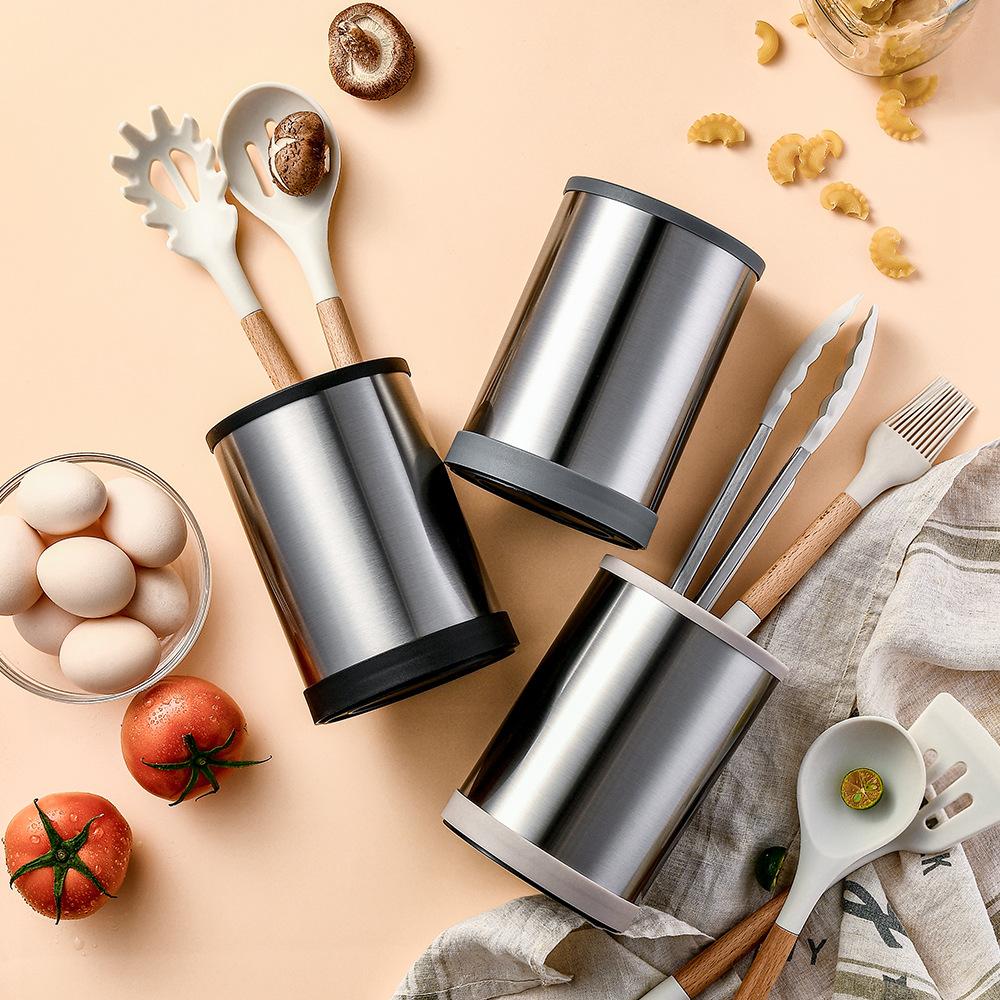 Вращающийся на 360° держатель для кухонных принадлежностей, многофункциональное ведро для хранения, подставка для хранения вилок, клетка для палочек для еды, органайзер для кухонных принадлежностей