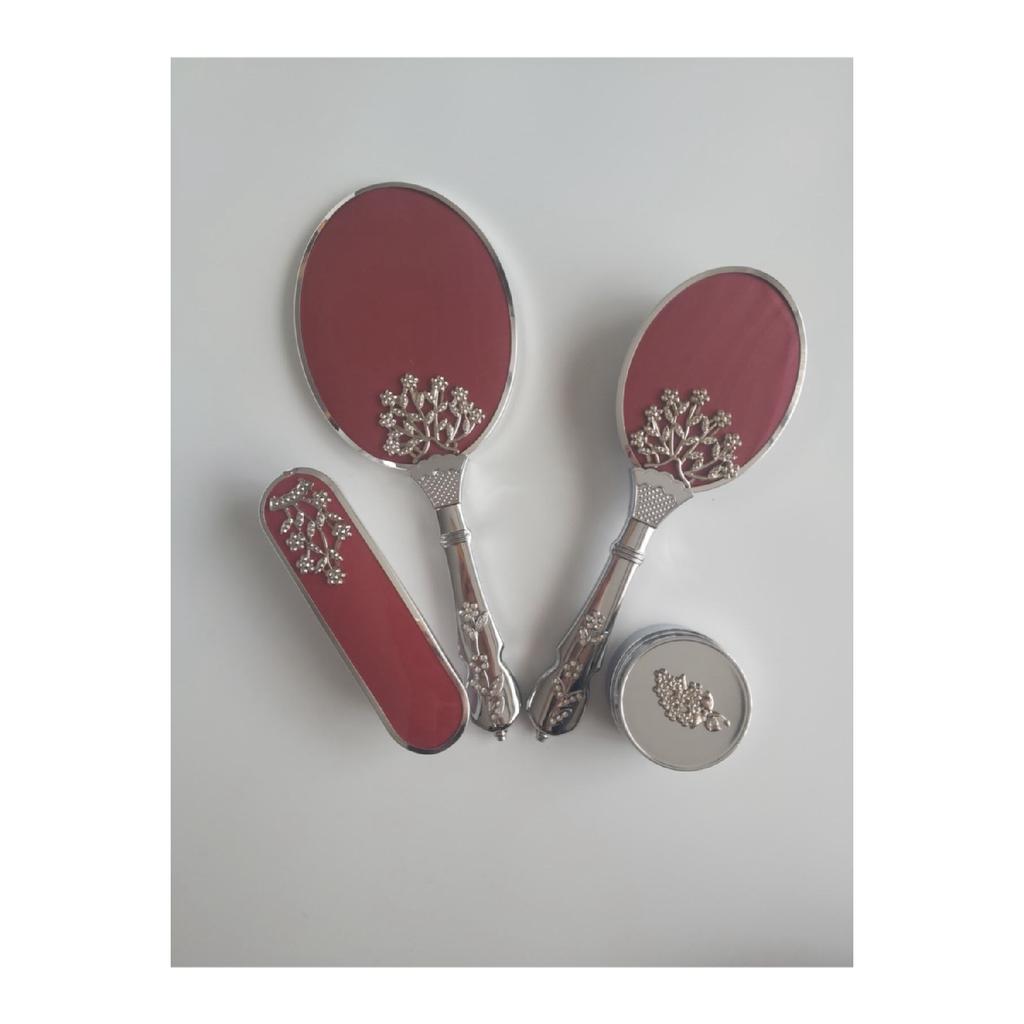 Off-white Bridal Bundle Mirror Comb Set / Dowry Box