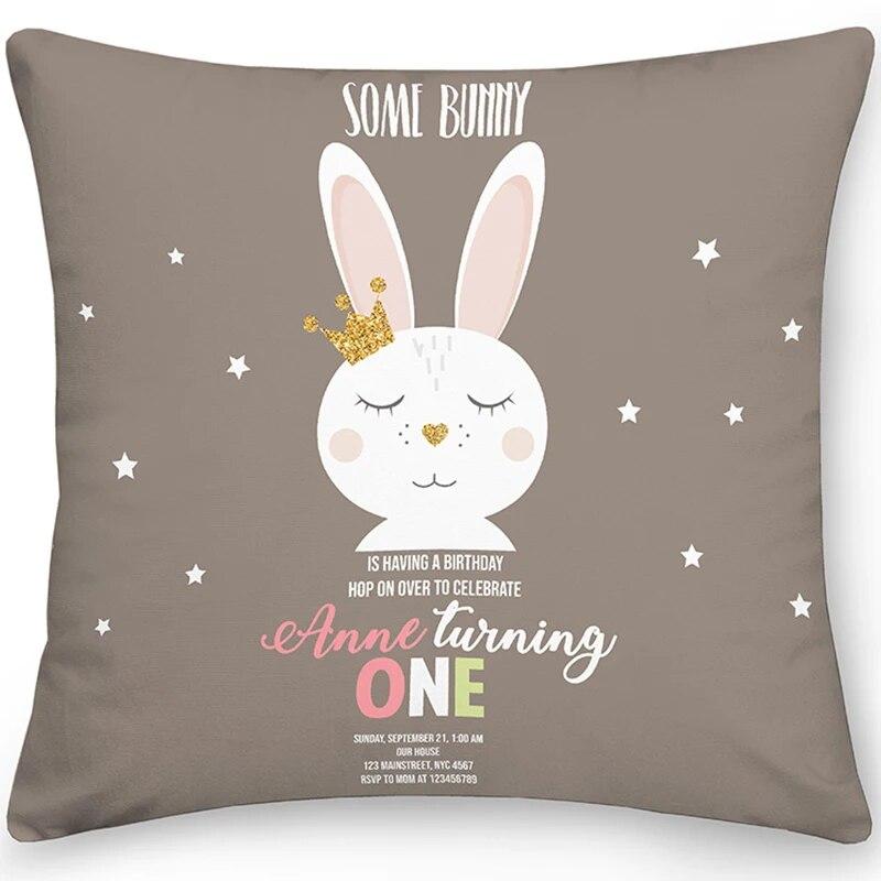 Home Decor Easter Pillowcase Sofa Cushion Cover Bedroom Room Decor Easter Bunny Egg Print Throw Pillow Case